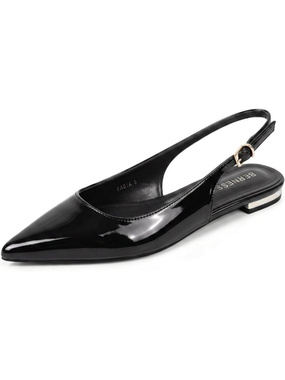 Chic Slingback Flats for Women, Pointed Toe Design, Buckle Strap, Low Heel